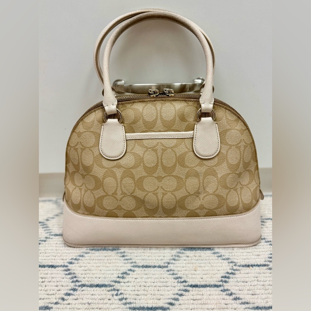 COACH Y2K Everyday Signature Monogram Coated Canvas Peyton Cora Dome Satchel Bag - Picture 2 of 16